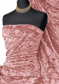 Dusky Pink Premium Spun Ice Crush Effect Velvet 2 Way Spandex 60" Craft, Dress & Decoration