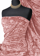 Dusky Pink Premium Spun Ice Crush Effect Velvet 2 Way Spandex 60" Craft, Dress & Decoration