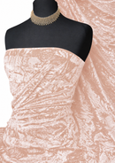 Peach Premium Spun Ice Crush Effect Velvet 2 Way Spandex 60" Craft, Dress & Decoration