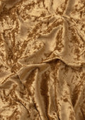 Antique Gold Premium Crushed Velvet 1 Way Stretch Fabric Dress Craft Wedding Cushion 60" - 150cm Wide Per Metre
