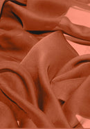 Burnt Orange Chiffon Shot Fabric Cationic Silky Touch Fashion 60" Dress, Sarong & Decoration