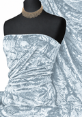 Silver Blue Premium Spun Ice Crush Effect Velvet 2 Way Spandex 60" Craft, Dress & Decoration