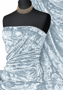 Silver Blue Premium Spun Ice Crush Effect Velvet 2 Way Spandex 60" Craft, Dress & Decoration