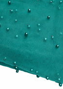 60" Net Fashion Studded Pearl Beaded Bridal Fabric Decoration/craft/dress/scarf