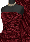 Wine Premium Spun Ice Crush Effect Velvet 2 Way Spandex 60" Craft, Dress & Decoration