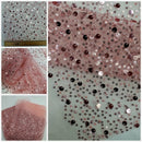 Heavy Beaded Lace Fabric|Beaded Pearlised Lace on Tulle| Bridal Lace 150 cm Wide| In 10 Gorgeous Colours