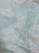 Heavy Beaded Lace Beaded Pearlised Lace on Tulle/ Bridal Lace 150 cm Wide