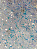 Heavy Beaded Lace Beaded Pearlised Lace on Tulle/ Bridal Lace 150 cm Wide