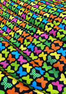 Butterfly Cotton Print Fabric Multicoloured 45" Wide Poplin Craft Dressing D