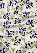 Monkeys Cotton Printed Fabric 45" Wide 100% Craft Poplin Quilting Dressing Material D