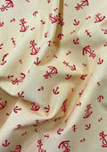 Cotton Canvas Anchors Print Fabric Nautical Theme 45" Wide 100% Cotton Mediumweight D#115
