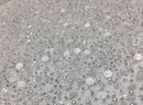 Heavy Beaded Lace Fabric|Beaded Pearlised Lace on Tulle| Bridal Lace 150 cm Wide| In 10 Gorgeous Colours