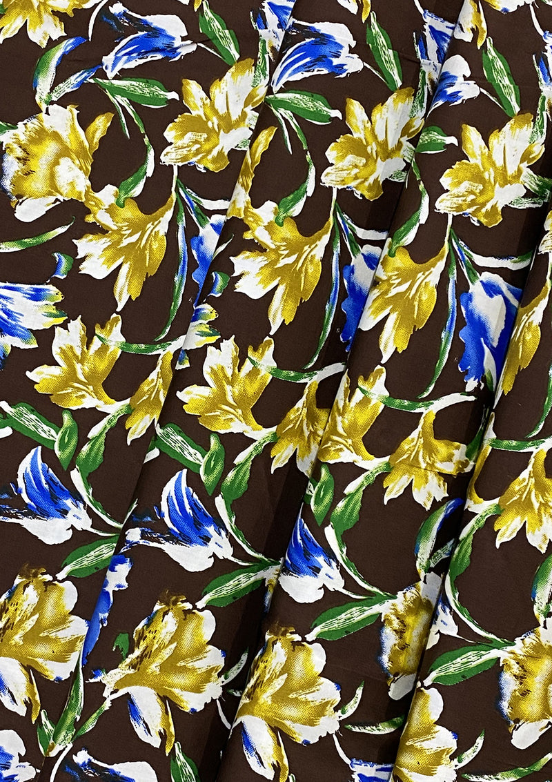 Floral Cotton Print Fabric Sateen Tulip Soft Finishc 100% Cotton 45’’ Wide Crafts Dressing Material D