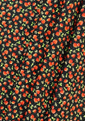 Strawberries Cotton Print Fabric ROSE & HUBBLE Branded 100% Craft Poplin 45" Wide Crafts Dressing Material D#215 - Black