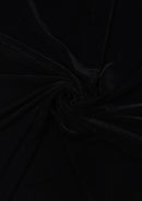 Micro Velvet Plain Fabric 45" Wide Luxury 5000 Grade Velour Non Stretch Dressing (Black)