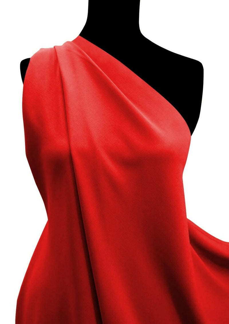 Viscose Dress Fabric Cherry Red 56" Wide Luxury Non Stretch Dressing Crafting Material