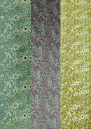 100% 45" Craft Cotton Poplin Flower + Leaves Print D