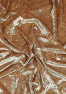 Champagne Premium Crushed Velvet 1 Way Stretch Fabric Dress Craft Wedding Cushion 60" - 150cm Wide Per Metre