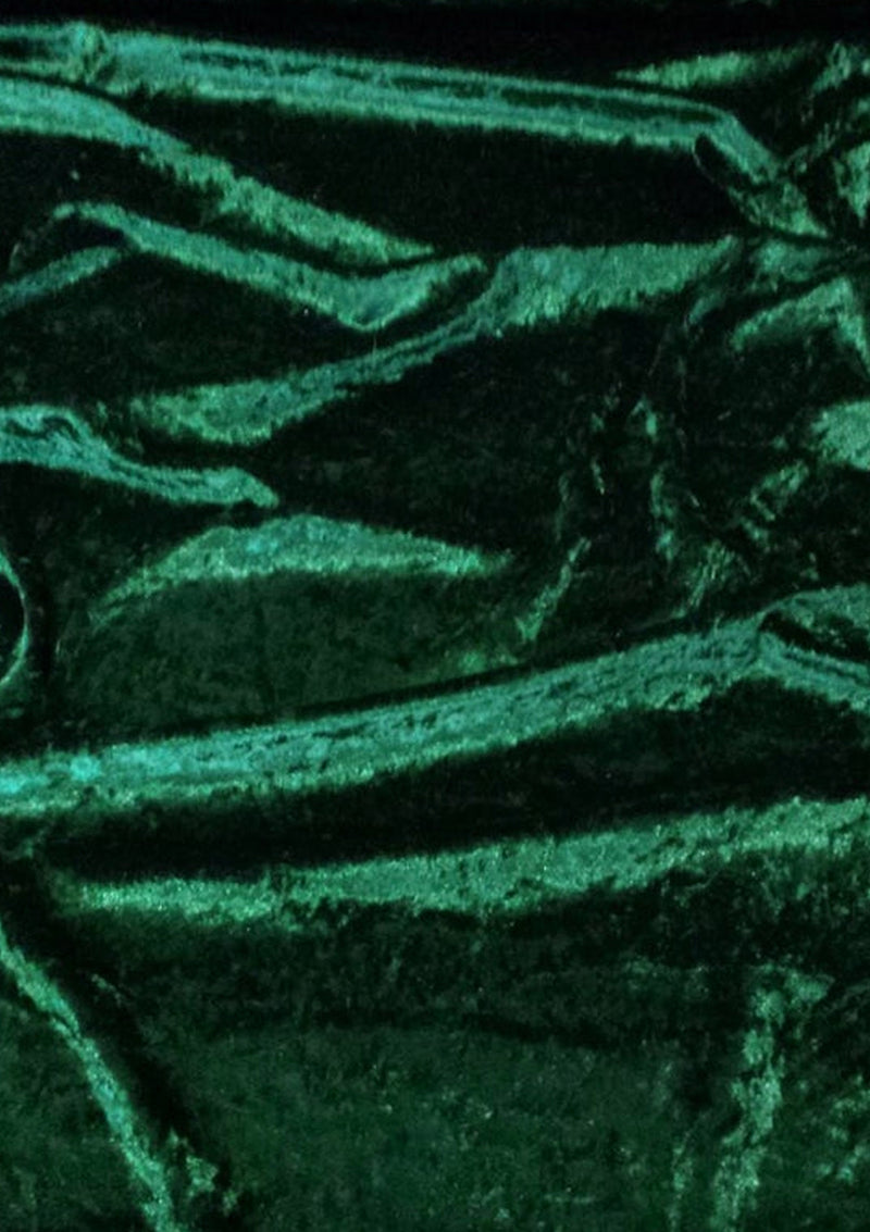 Emerald Green Premium Crushed Velvet 1 Way Stretch Fabric Dress Craft Wedding Cushion 60" - 150cm Wide Per Metre