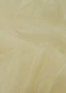 Cream Organza Fabric Voile Curtain 60" Width Plain Dyed 100% Nylon Decoration - Metre