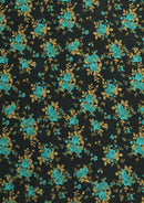 Viscose Mini Floral Rose & Leaves Prt Fabric D