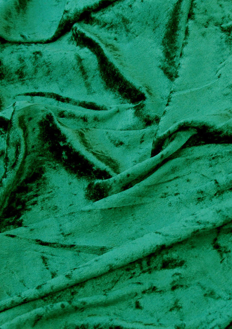 Jade Green Premium Crushed Velvet 1 Way Stretch Fabric Dress Craft Wedding Cushion 60" - 150cm Wide Per Metre