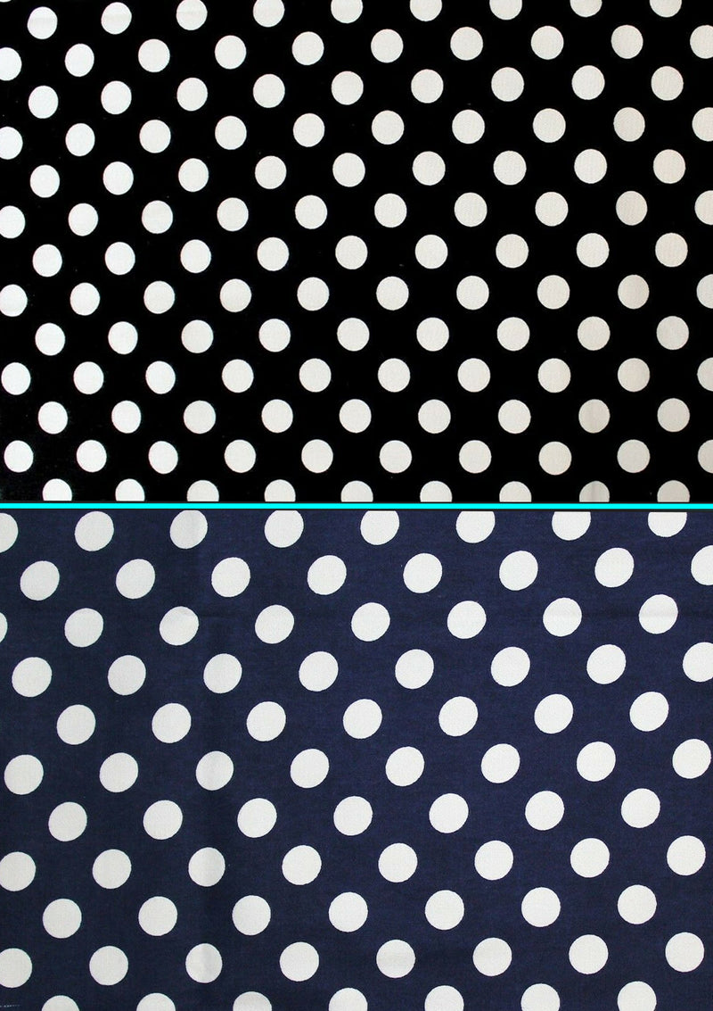 Designer Brushed Cotton Spandex Contrast Penny Spot Print Fabric 60" wide D