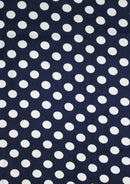 Designer Brushed Cotton Spandex Contrast Penny Spot Print Fabric 60" wide D
