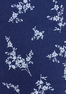 Floral Jersey Fabric Viscose Elastane 2-Way Stretch 61" Lacquer Foil Spandex