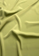 Crepe De Chine Dress Fabric Olive Green Silky Plain Dyed  44/45" Wide Craft