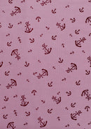 100% 45" Craft Cotton Canvas Red Ship Anchors Print D