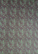 100% 45" Craft Cotton Poplin Flower + Leaves Print D