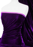 Micro Velvet Plain Fabric 45" Wide Luxury 5000 Grade Velour Non Stretch Dressing (Purple)