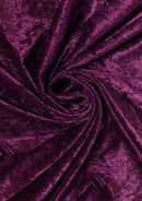 Plum Premium Crushed Velvet 1 Way Stretch Fabric Dress Craft Wedding Cushion 60" - 150cm Wide Per Metre