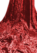 Red Velvet Crush Effect 58" Width Luxury Velvet Dress/Costume/Decor - Metre