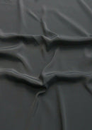 Crepe De Chine Dress Fabric Steel Grey Silky Plain Dyed  44/45" Wide Craft