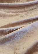 Stone Premium Crushed Velvet 1 Way Stretch Fabric Dress Craft Wedding Cushion 60" - 150cm Wide Per Metre
