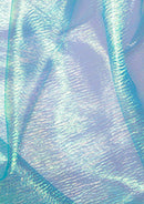 Turquoise 50" Rainbow Organza Pearlised Iridescent Fabric Weddings Dancewear Christmas Decor