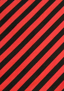 Red Black Broad Stripes Polycotton Printed Fabric Horizontal 11mm Stripes 45" Craft D