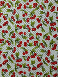 CHERRIES + DOTS 100% 45"CRAFT COTTON POPLIN PRINT D#47