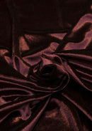 Wine Premium Velvet Gloss Finish Fabric 1-Way Stretch 60" for Soft Furnishing & Dress