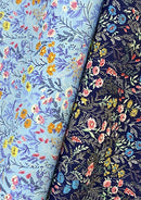 Floral Cotton Print Fabric Garden Theme 45" Wide Oeko-Tex Crafting Material D