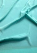 Crepe De Chine Dress Fabric Aqua Silky Plain Dyed  44/45" Wide Craft Clearance