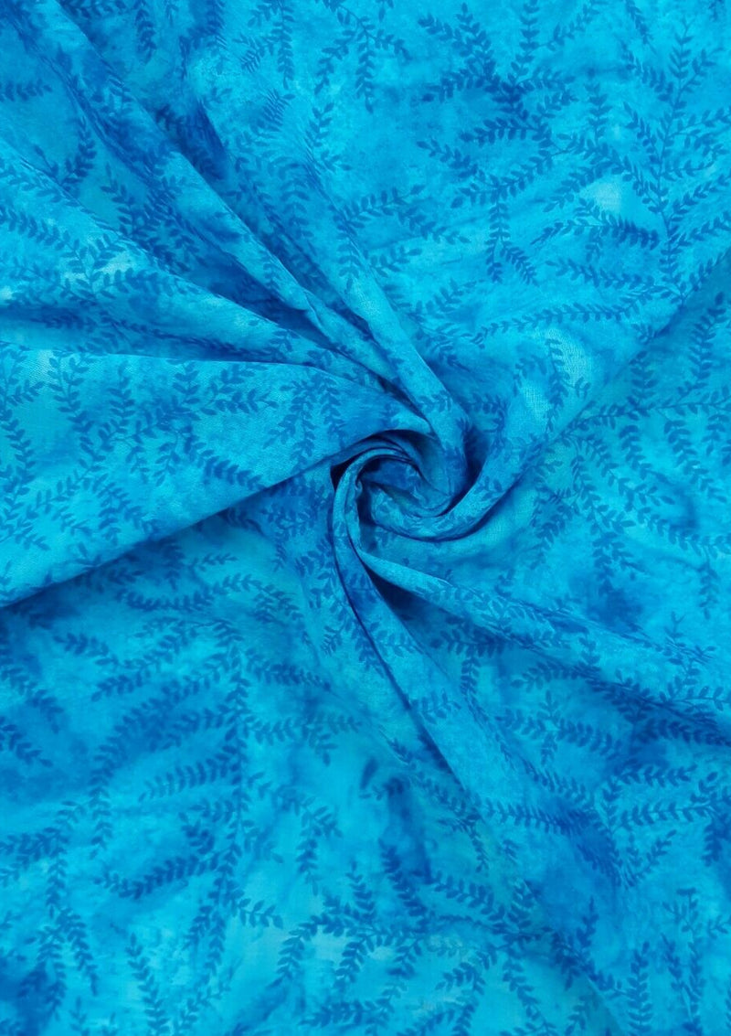 John Louden 100% 45" Cotton Voile Batik Leaf Print D