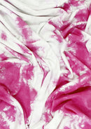 Tie Dye Print Jersey Fabric Viscose Elastane 2-Way Stretch 63" Wide Fashion Dressing - Pink