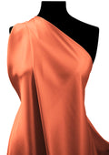 Satin Silky Fabric Plain Dress Coral Peach 150cm Wide Dull Craft Material Bridal Fashion Scrunchies & Headbands