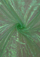 Green 50" Rainbow Organza Pearlised Iridescent Fabric Weddings Decor