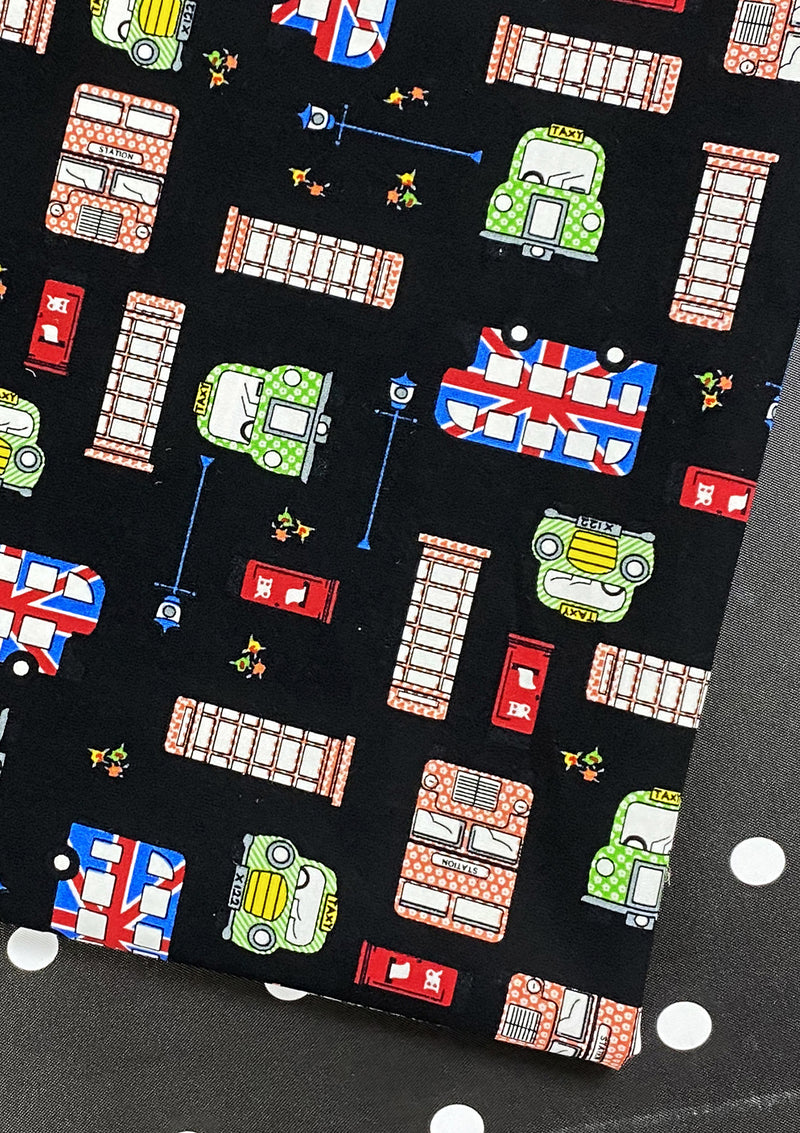 London Theme Cotton Printed Fabric 45" Wide Craft Poplin Quilting Dressing D