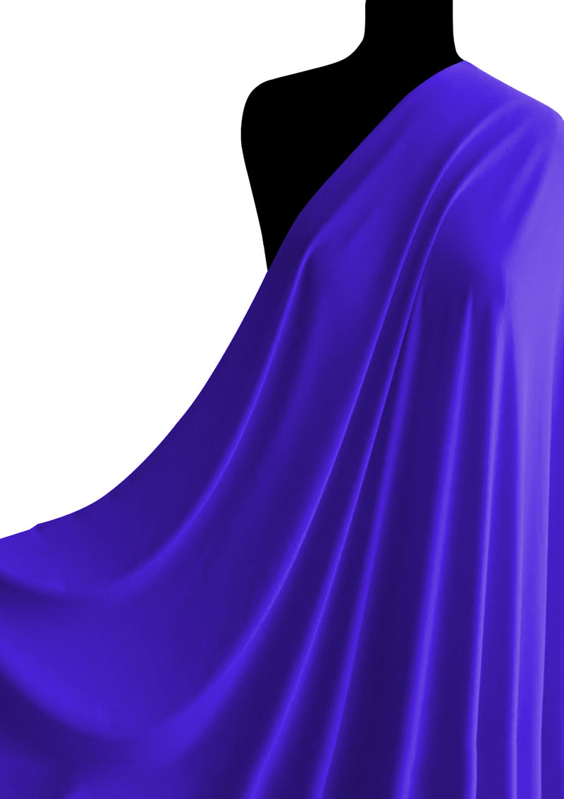 Royal Purple 60" Lycra Fabric 4-Way Stretch Nylon Spandex Swimwear, Dancewear, Decor Material