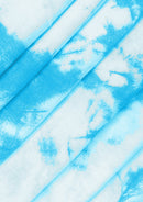 Tie Dye Print Jersey Fabric Viscose Elastane 2-Way Stretch 63" Wide Fashion Dressing - Blue